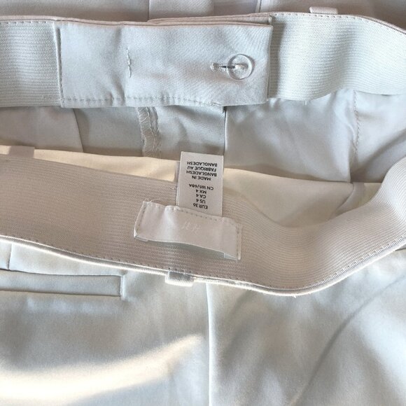 H&M SZ 4 Ecru straight leg classic trouser pant Office Wardrobe Staple Academia - Picture 4 of 7